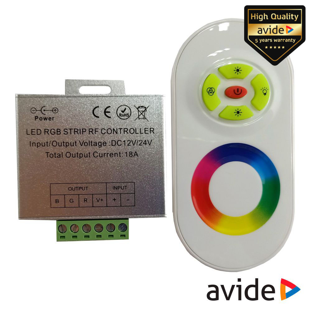 Controlador P/ Fita LEDS RGB 12V C/ Comando Touch AVIDE