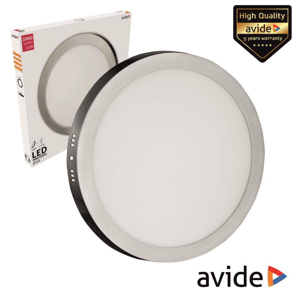 Painel LEDS Redondo Superfície 24W 300mm 4000k 2000lm AVIDE