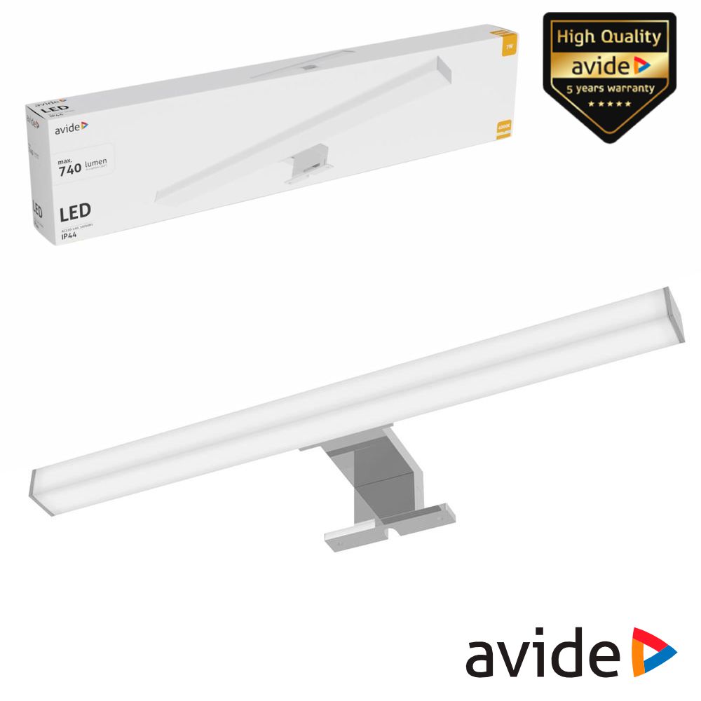 Candeeiro LED 7W 740lm 500mm 4000K IP44 Cromado AVIDE