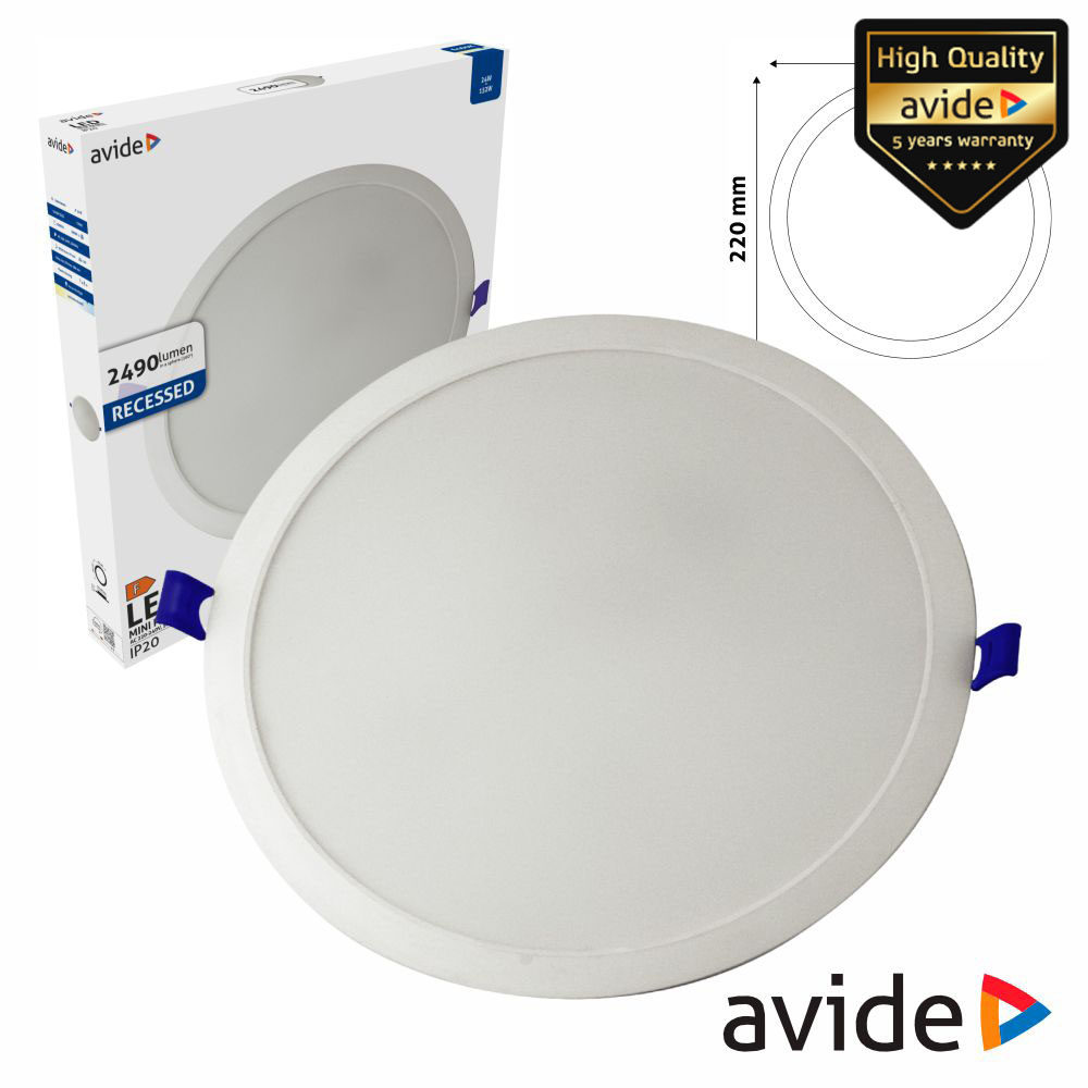 Painel LEDS Redondo 24W 295mm 6400K 2490lm AVIDE