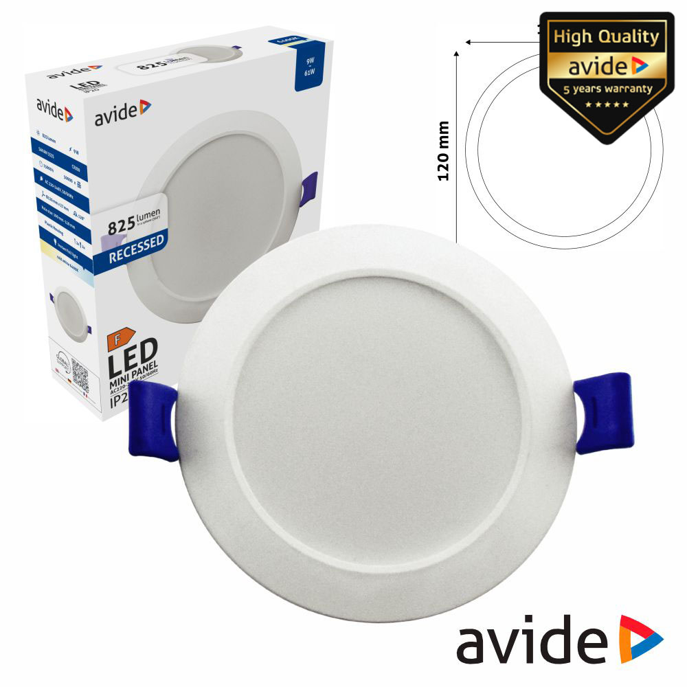 AMRPCW-R-9W-PC Painel leds redondo 9W 120MM 6400K 825LM AVIDE