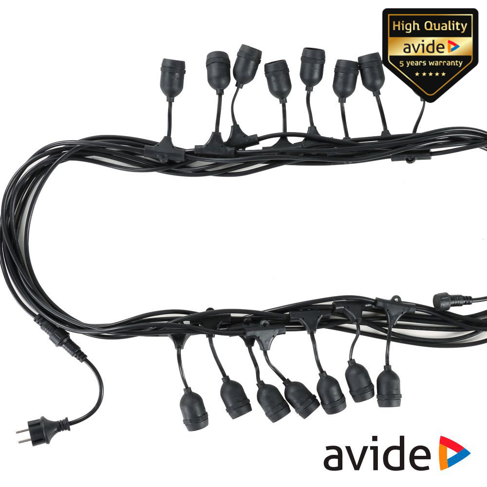 Corrente de Iluminação 15m P/ 15 Lâmpadas E27 IP44 AVIDE