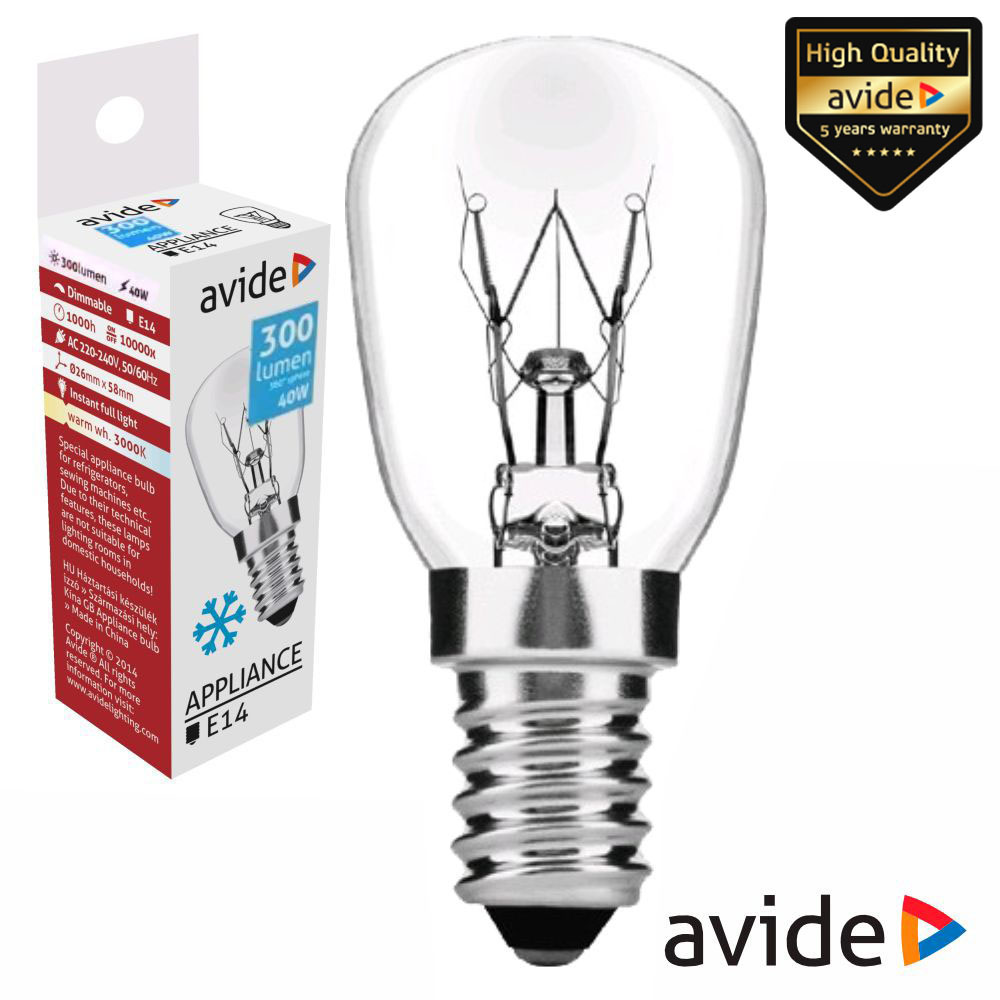 Lâmpada E14 40W 230V Frigorífico AVIDE