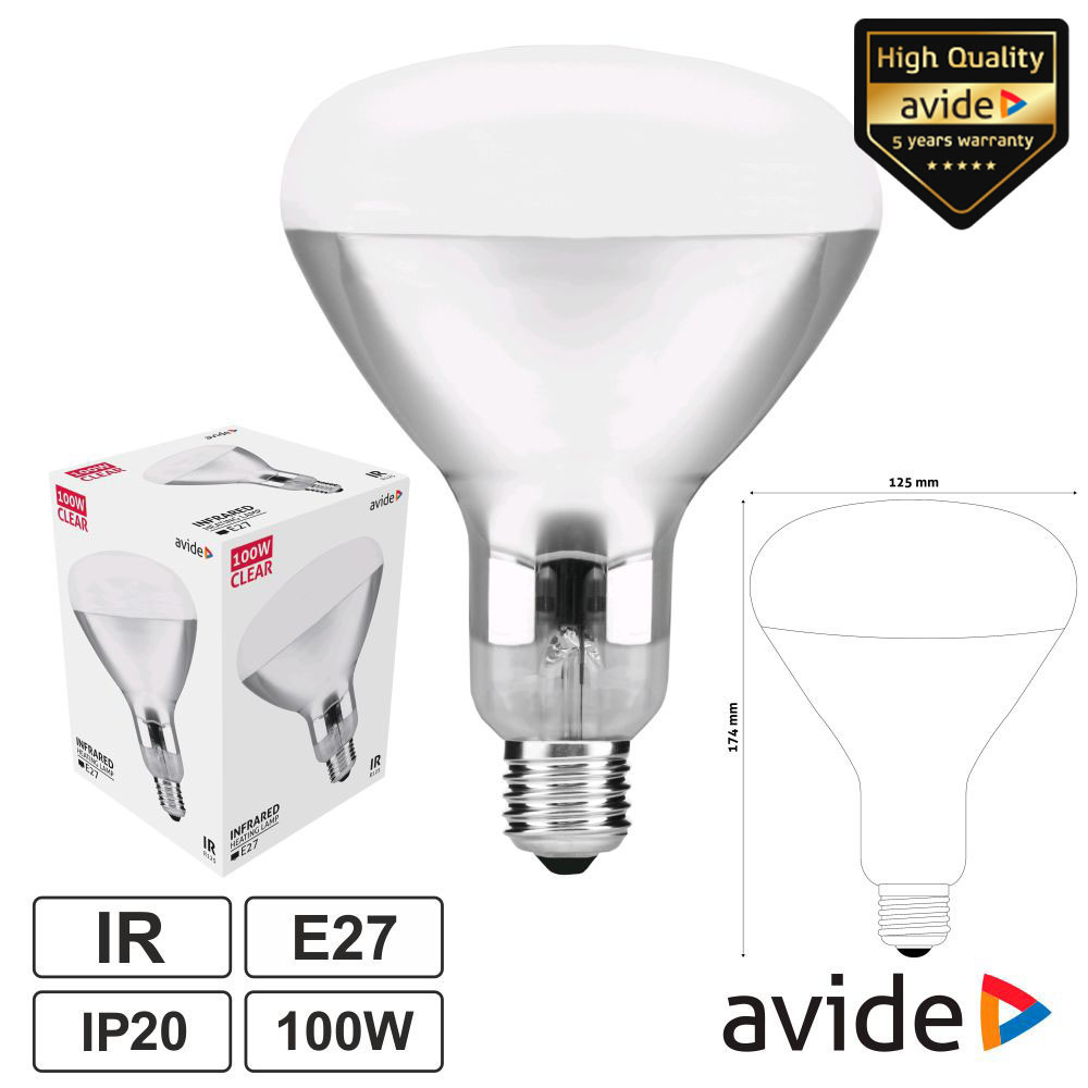 ASIR27-100W-C Lampada 100w de aquecimento - TOPO BRANCO