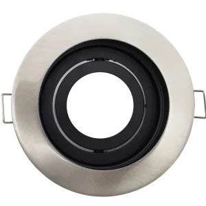 Aro Móvel Redondo Aluminio Gu10 Niquel e Preto