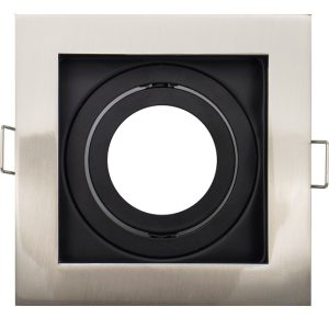 Aro Movel Quadrado Aluminio Gu10 Niquel e Preto