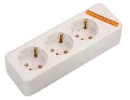 Bloco 3 Tomadas Schuko 3x16a Sem Cabo Branco