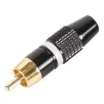 Ficha Rca Macho Branca Ponta Gold  Armação Preta