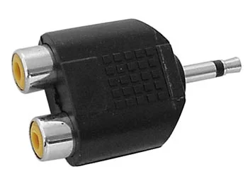 Macho 3.5mm Mono Jack para 2 X Rca Fêmea