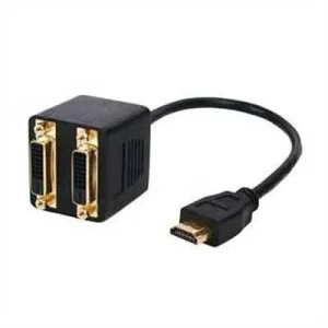 Cabo Adaptador Hdmi Macho Para 2 Dvi-D Femea