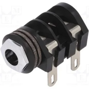 Tomada, Jack 6,3mm, Fêmea, Mono, Faixas: 2, Angul.