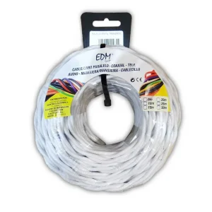 Cabo Paralelo Têxtil Trançado 3x1mm Branco 5mts