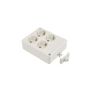 Bloco 4 Tomadas, com T/T Lateral 16a 250v Branco