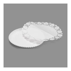 Bandeja Redonda C/ Toalhinhas Ouro 21cm