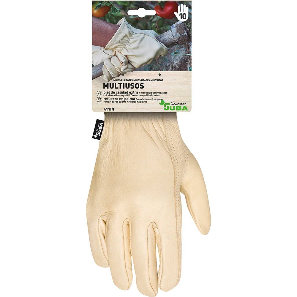 Luva de Jardinagem de Couro de Grão Reforçada
