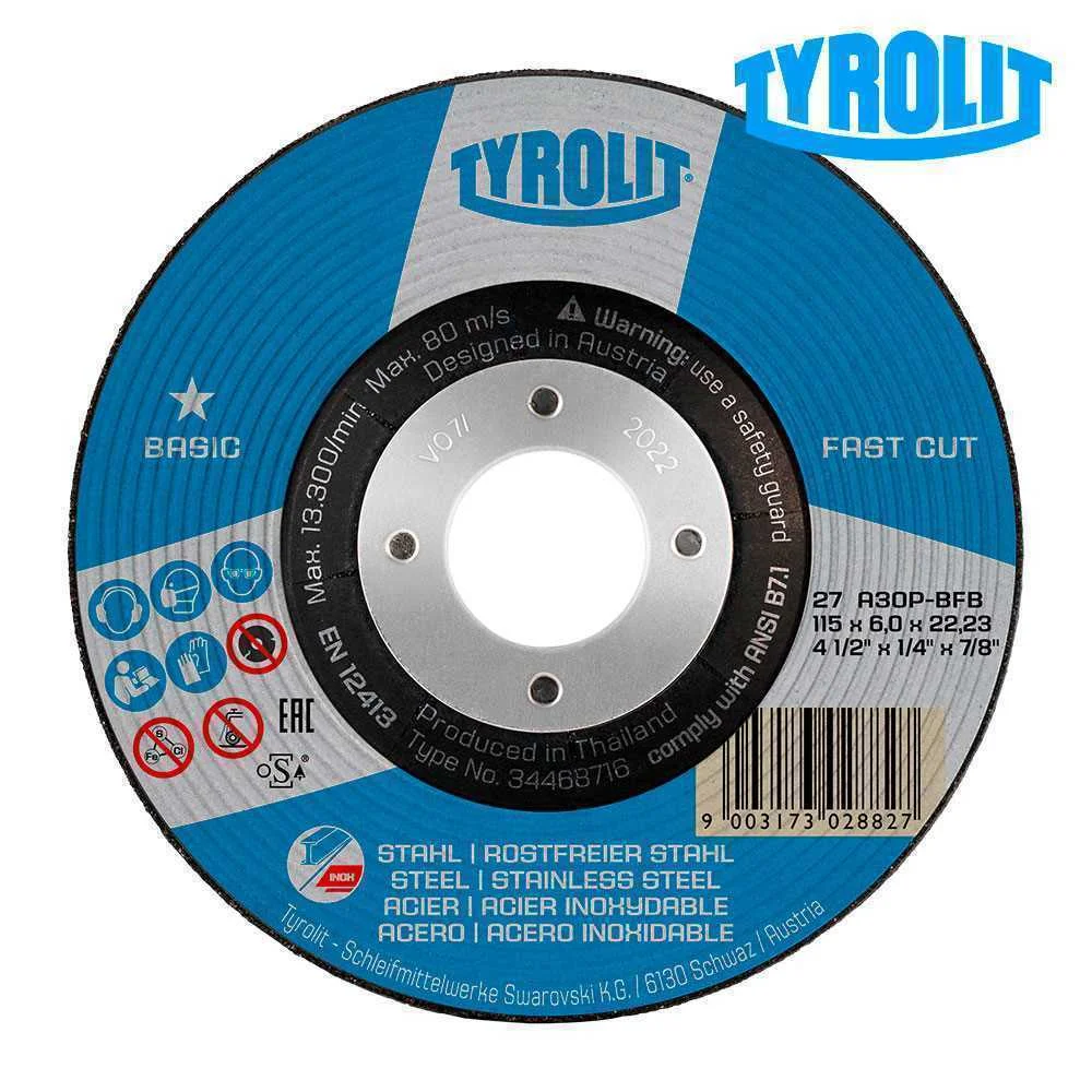 Disco de Desbaste 27c 125x6x22,23 A30p-Bfb Tyrolit