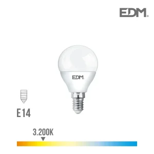 Lâmpada Esferica LED E14 5w 400lm 3200k Luz Quente