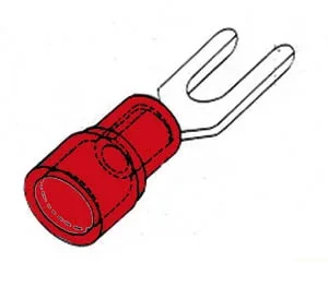 Terminal Forquilha Blindagem Vermelho 3.7mm