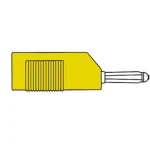 Ficha Banana 4mm C/Entrada Longitud.Amarelo