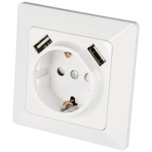 Tomada Schuko para Incorporar e 2 Usb 5v / 2100ma