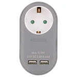 Carregador Usb-A 2.4a X2 com Enchufe Femea Schuko