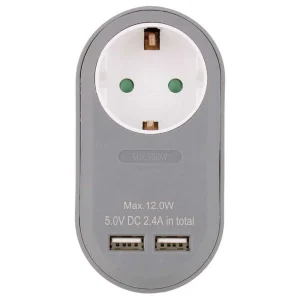 Carregador Usb-A 2.4a X2 com Enchufe Femea Schuko