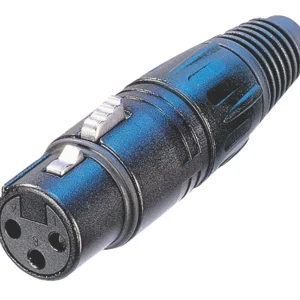 Ficha Xlr Femea 3 Pinos Exterior Preto Neutrik
