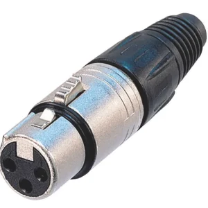 Ficha Xlr Femea 3 Pinos Prateada Neutrik