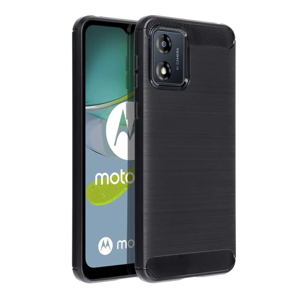 Capa de Carbono para Motorola E13 Preto