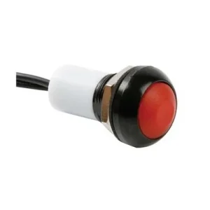 Mini Interruptor Puls. Metálico  Verm. Botão 1p S.