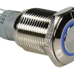 Interruptor Pulsador Metálico Spdt 1no 1nc - Azul