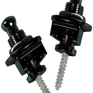 Set Of 2 Strap Locks For Guitar - Black
