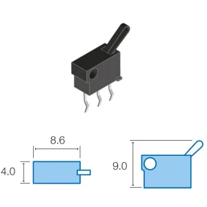 Interruptor Mini Pulsador Preto