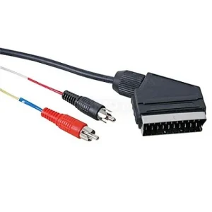 Cabo Scart Macho para 2 Rca Macho (Out)