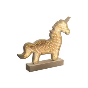 Candeeiro Decorativo Unicornio de Madeira