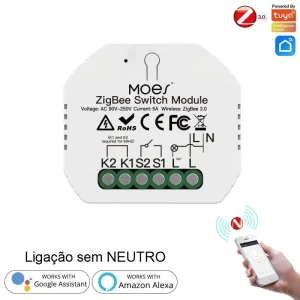 Módulo 1 Canal Sem Necessidade de Neutro Zigbee