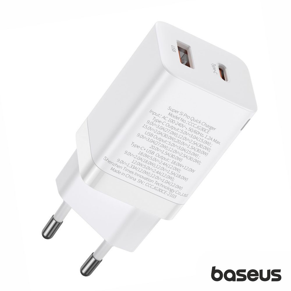 CCSUPP-E02 ALIMENTADOR COMUTADO USB-C/USB-A PD QC 3.0 30W BASEUS