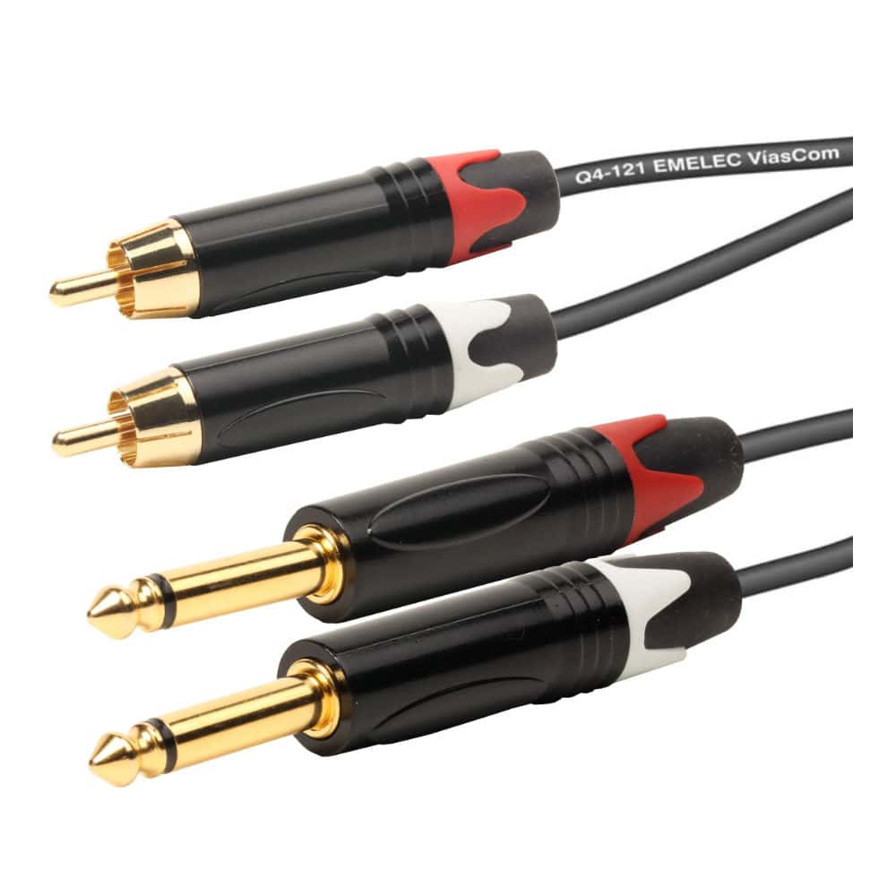 Cabo 2x RCA Macho / 2x 6,35 Macho 1m
