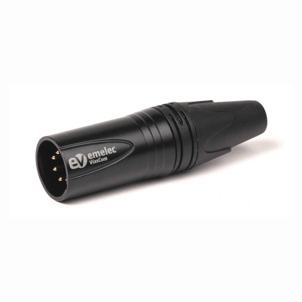 Ficha XLR Macho 5Pin Dourados - Preto
