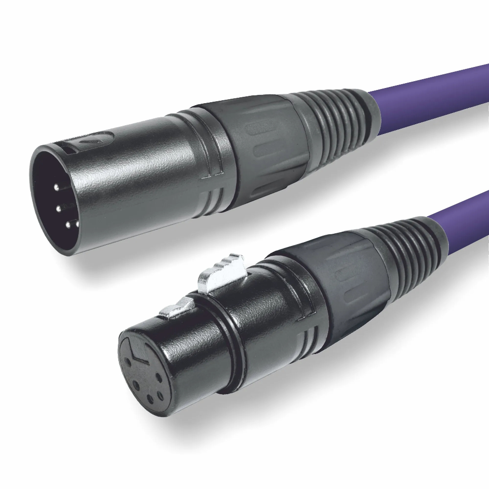 Cabo DMX XLR Macho 5 Pin / XLR Fêmea 5 Pin 1,5mt