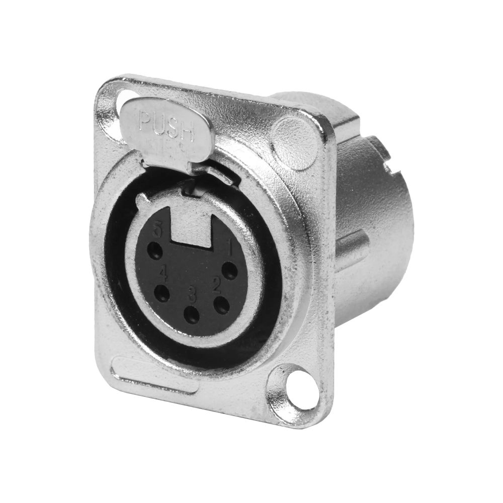 Ficha XLR Fêmea 5 Pinos Chassi