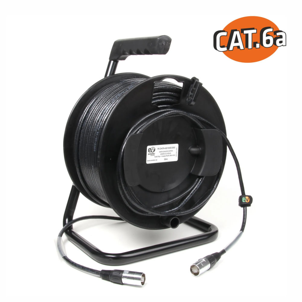Cabo CAT6A U/FTP RJ45 c/ Enrolador - 50mt