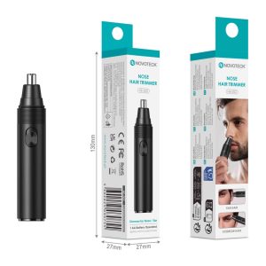 Aparador de Pêlos Nasais Novoteck HE-002 – Compacto e Silencioso, Para Nariz, Orelhas e Sobrancelhas, Operado a Pilha