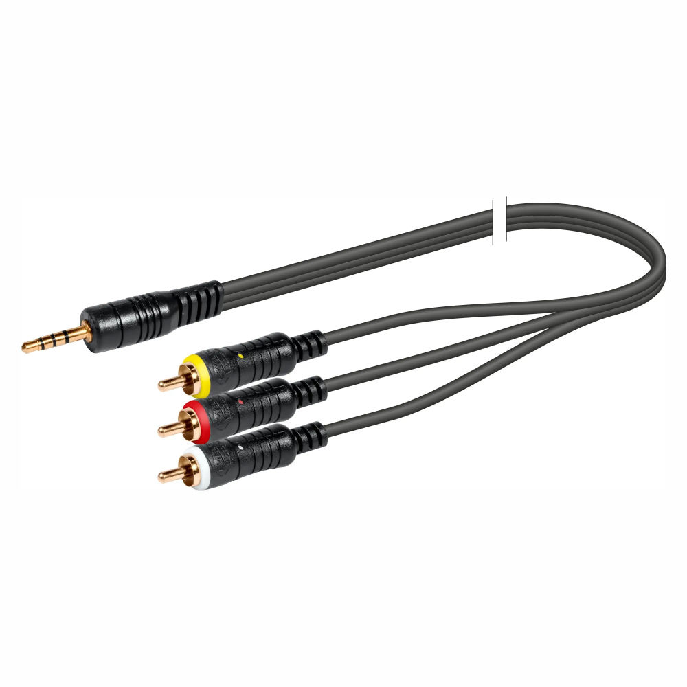 Cabo 3,5 Macho 4 Pinos / 3xRCA Macho 5mt (AV)