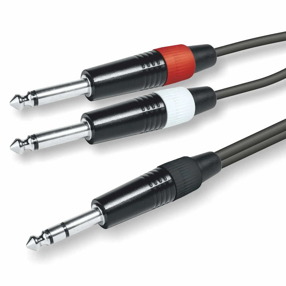 Cabo 6,35 Macho ST / 2x 6,35 Macho Mono 5mt