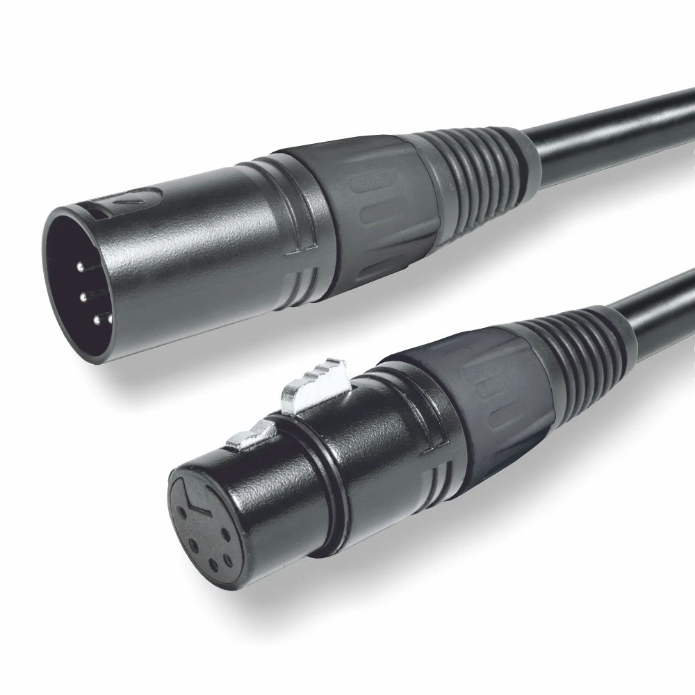 Cabo DMX XLR Macho 5 Pin / XLR Fêmea 5 Pin 3mt