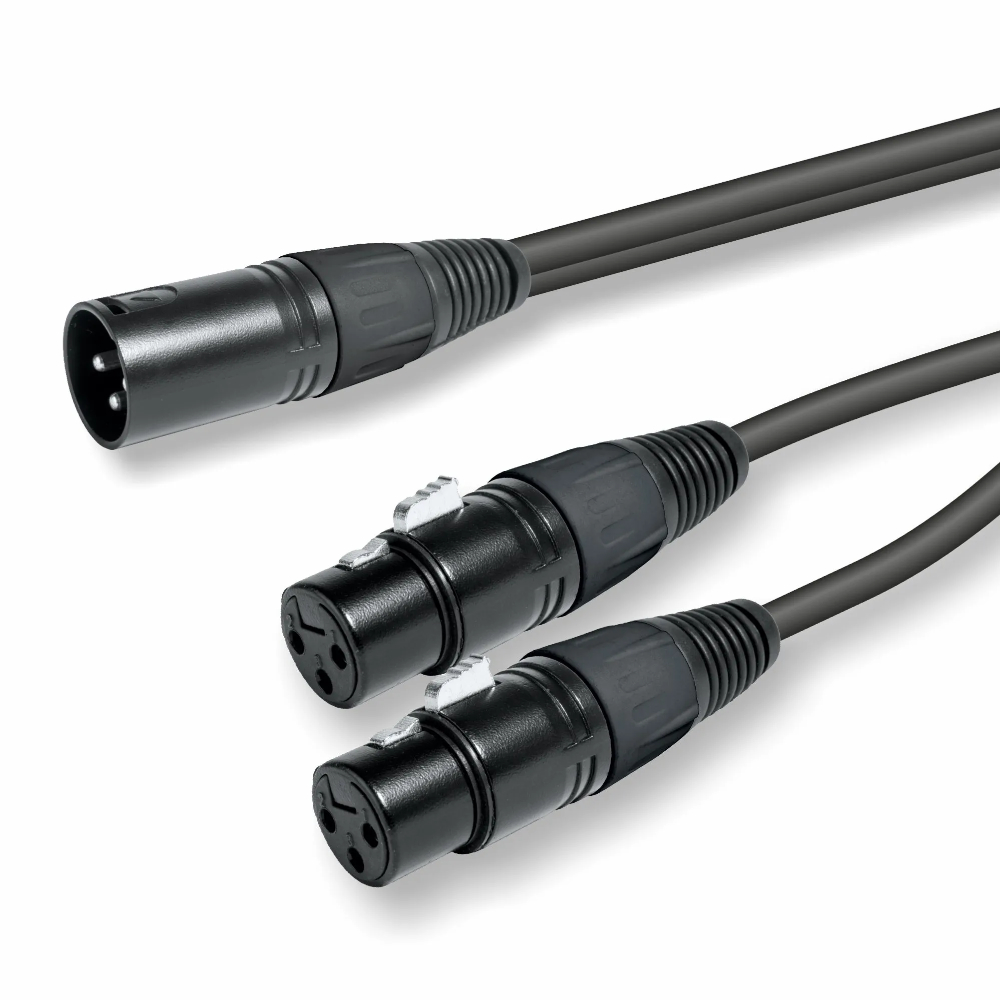 Cabo XLR Macho / 2x XLR Fêmea 0,2mt