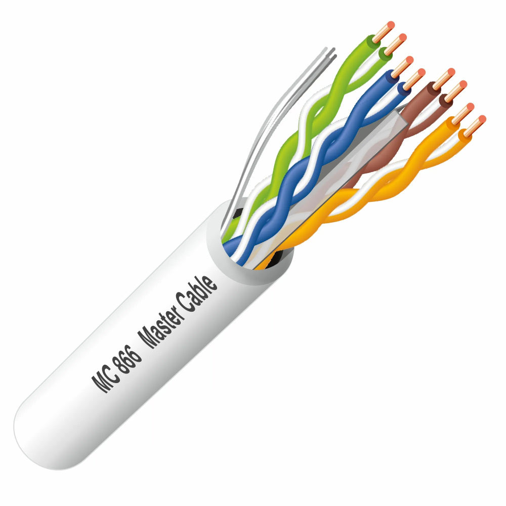 Cabo UTP Cat6 Rígido LSZH Branco 305m (CCA)