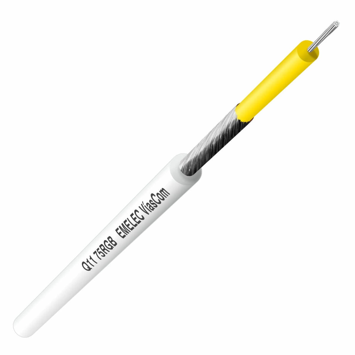 Cabo Coaxial Ø3,0mm Branco 100mt