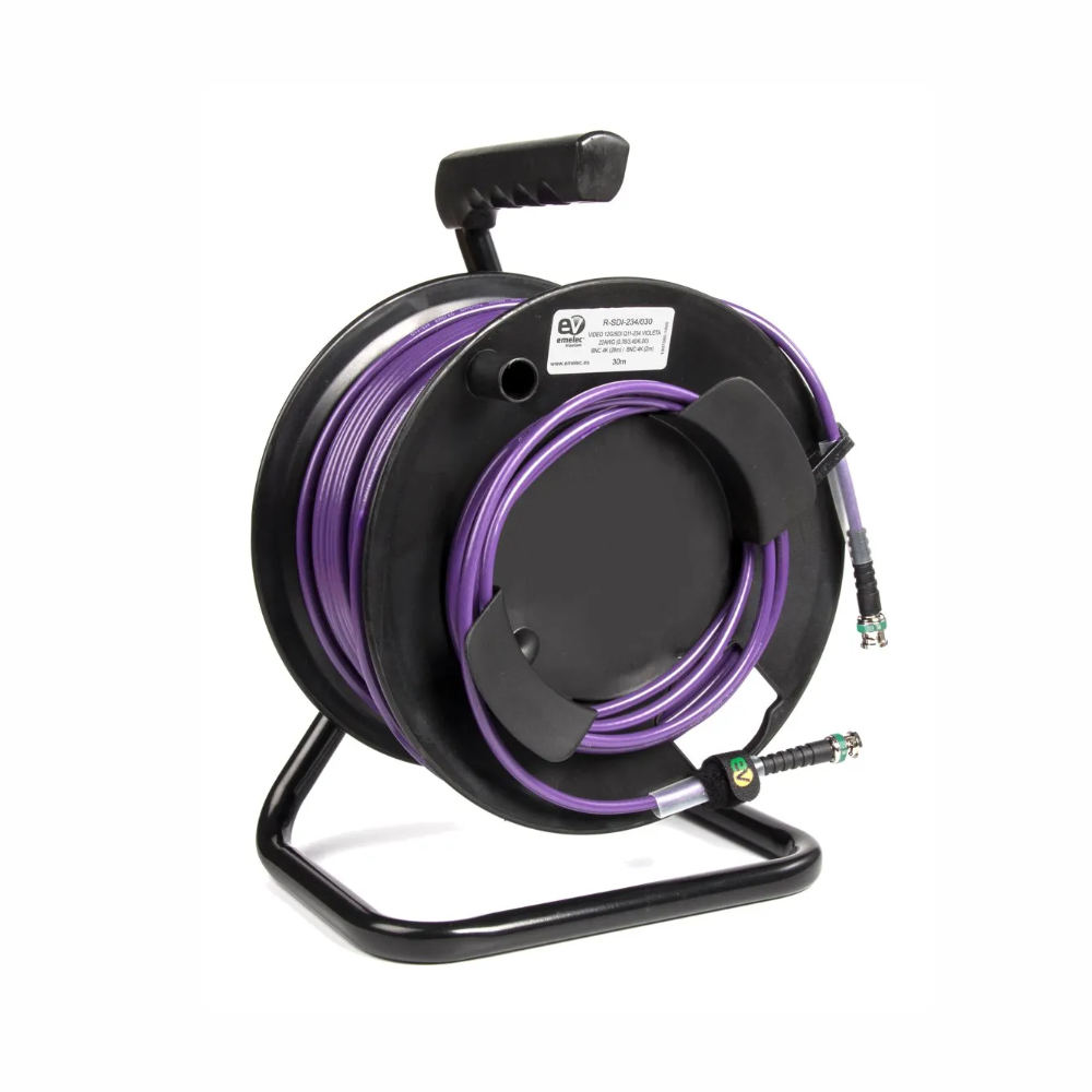 Cabo Vídeo SDI 4K-UHD 50mt c/ Enrolador Ø250mm - Violeta